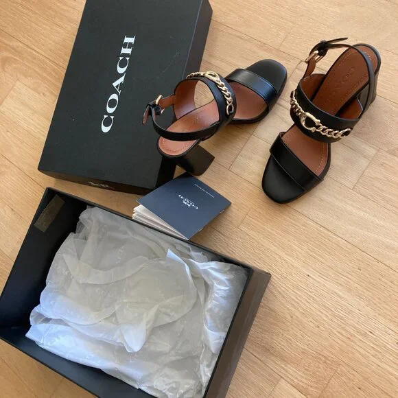 Brand New COACH MARI LEATHER SANDAL, Size 5.5 - Picture 6 of 16